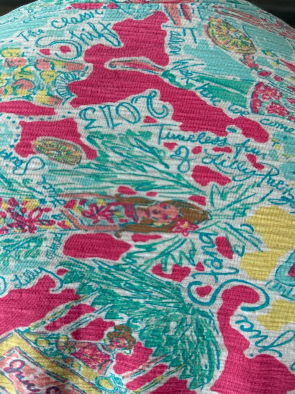 Lilly‎ Pulitzer “In The Beginning” Printed V-Neck Long Sleeve Top – Size Medium - Picture 12 of 12